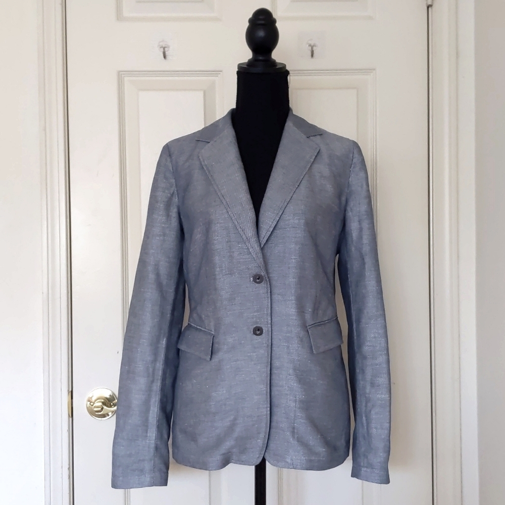 NWOT. Express Linen and Cotton Blue/Grey Lightweight Blazer.